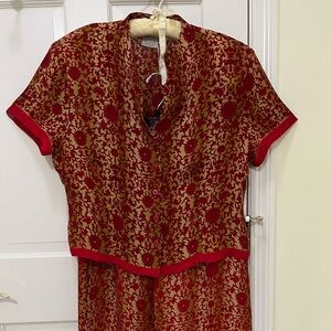 💥Worth 100% Pure Silk 2pc Wrap Skirt Suit